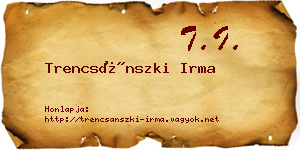 Trencsánszki Irma névjegykártya