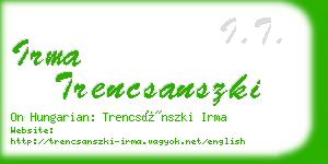 irma trencsanszki business card